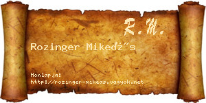 Rozinger Mikeás névjegykártya